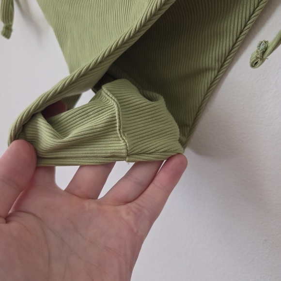 Green Ribbed Bikini Bottom - Picture 3 of 4